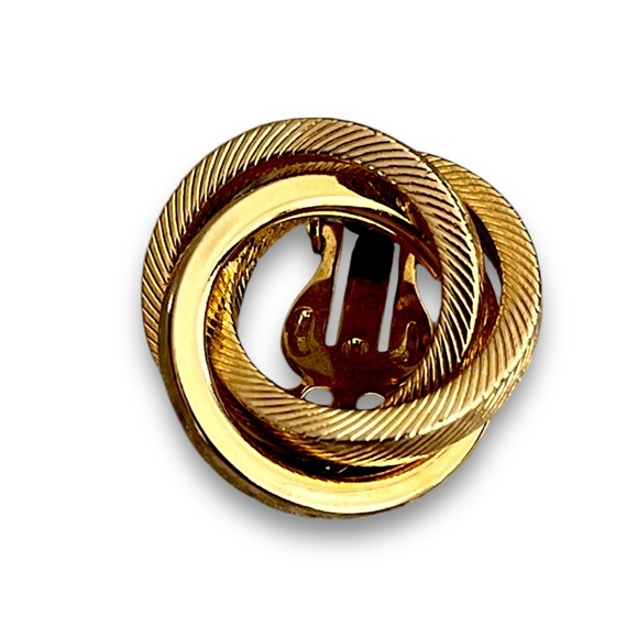 VINTAGE 1950s Gold Tone CircularClio Earrings by JUDY LEE - Picture 10 of 12